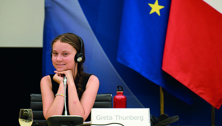 imagen de Greta Thunberg, símbolo de lucha contra el calentamiento global