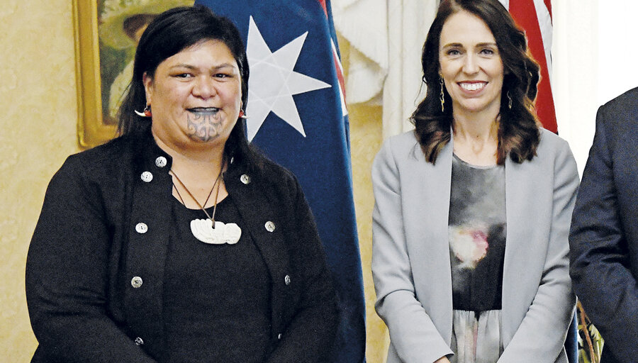 imagen de Nanaia Mahuta, el rostro y los tatuajes que representan a Nueva Zelanda ante el mundo