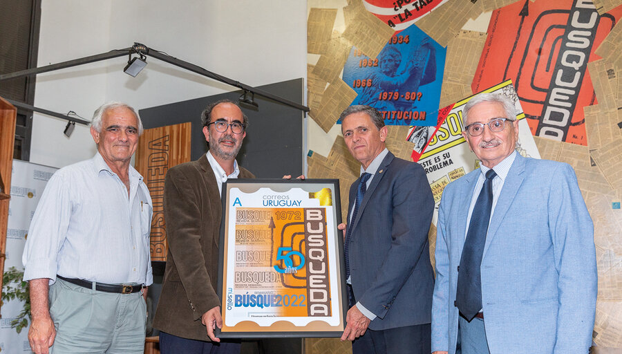 imagen de El Correo Uruguayo homenajeó a Búsqueda con un sello diseñado por sus 50 años de actividad