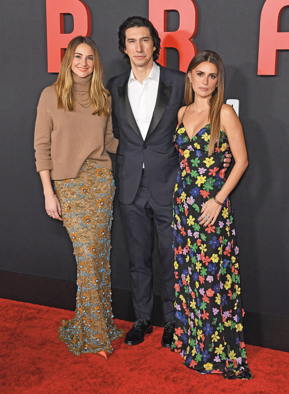 Shailene Woodley, Adam Driver y Penélope Cruz lideran el elenco de la biopic Ferrari. AFP