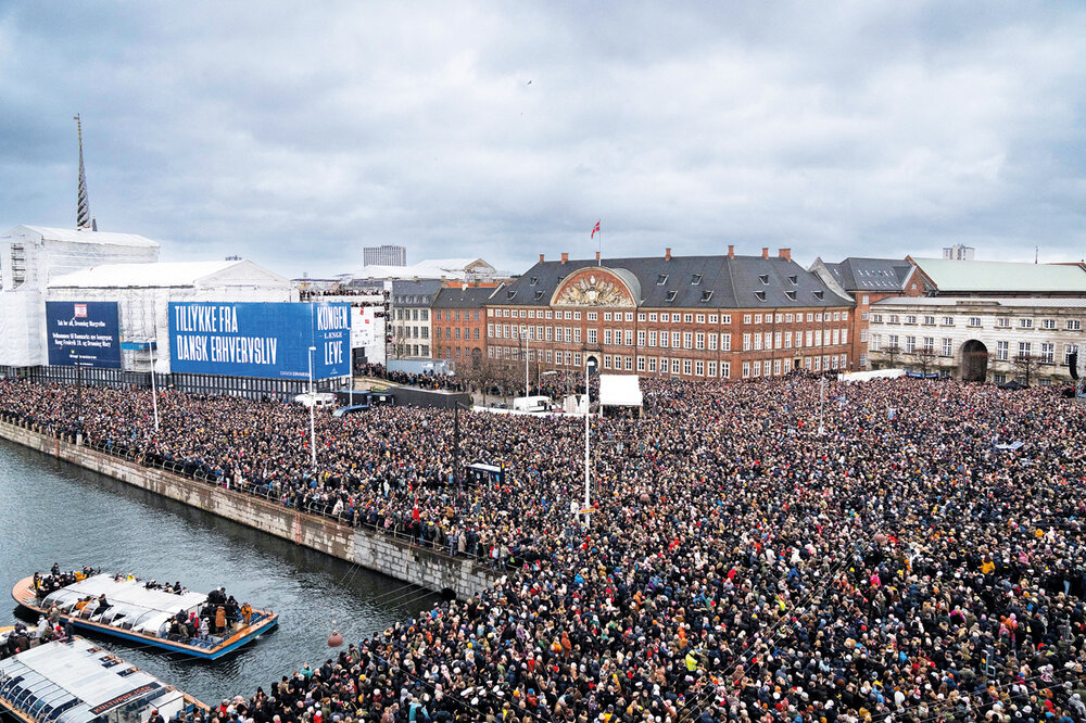 Durante la jornada del 14 de enero Copenhague registró la mayor afluencia popular en tiempos recientes. AFP
