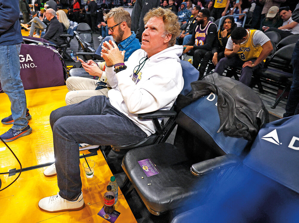 Will Ferrell asiste al partido del Oklahoma City Thunder versus Los Angeles Lakers. AFP 