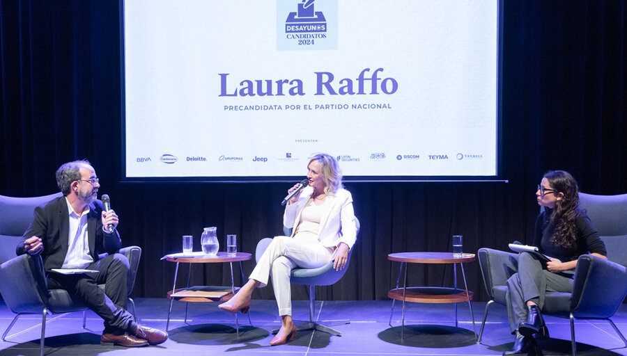 imagen de Laura Raffo, precandidata por el Partido Nacional, fue la primera entrevista del ciclo